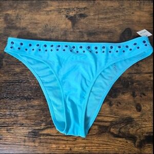Aerie Green and Blue Cheeky Embellished UPF 50 Bikini Swim Bottom Size Large